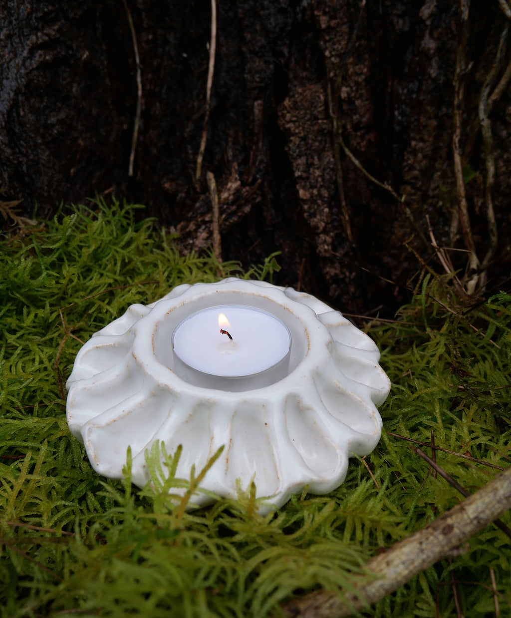 Bougeoir Solea blanc