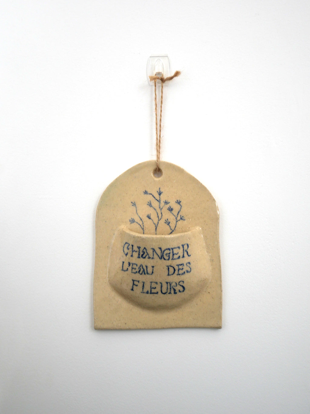 Plaque décorative soliflore "Changer l'eau des fleurs"