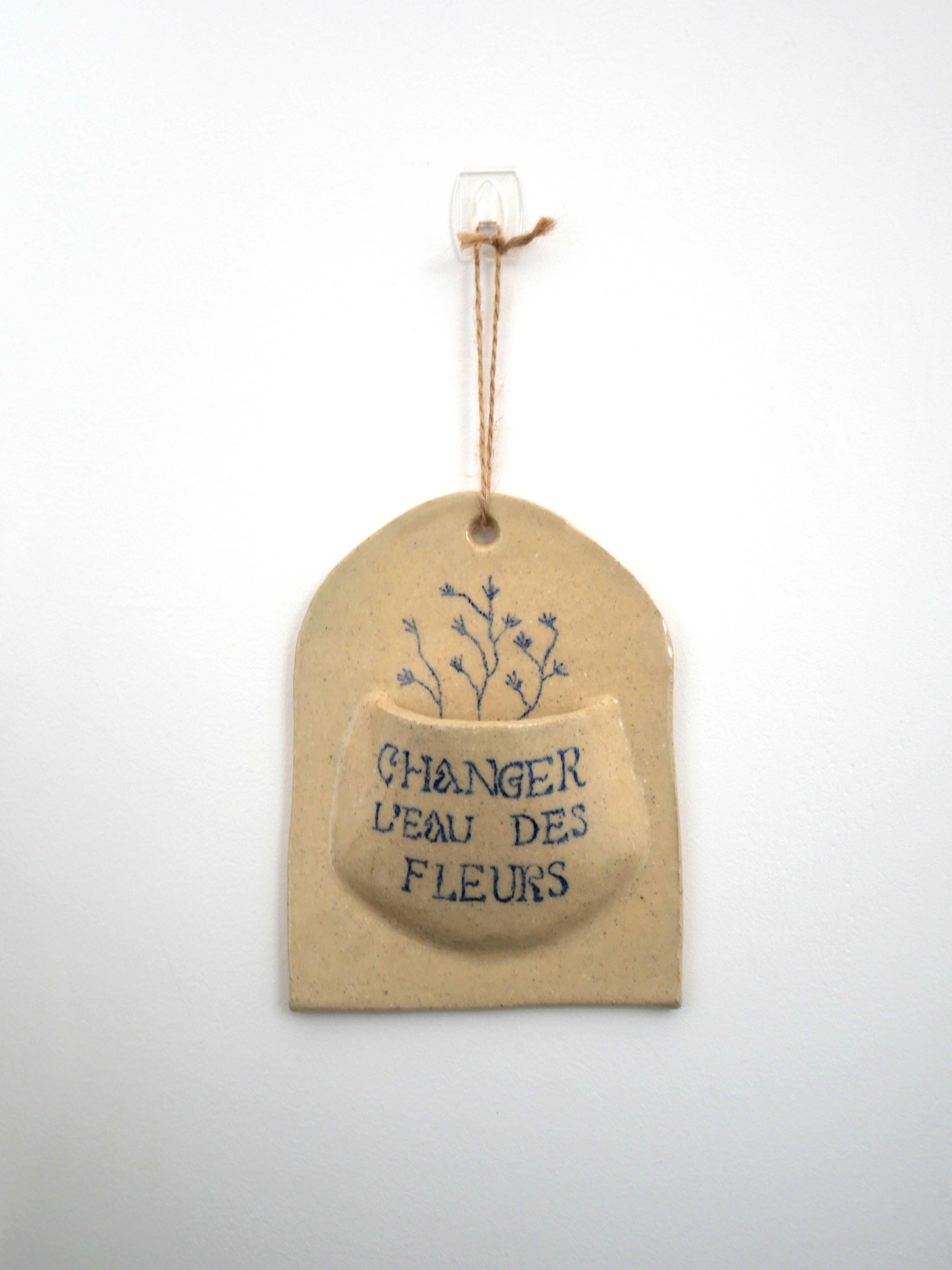 Plaque décorative soliflore "Changer l'eau des fleurs"