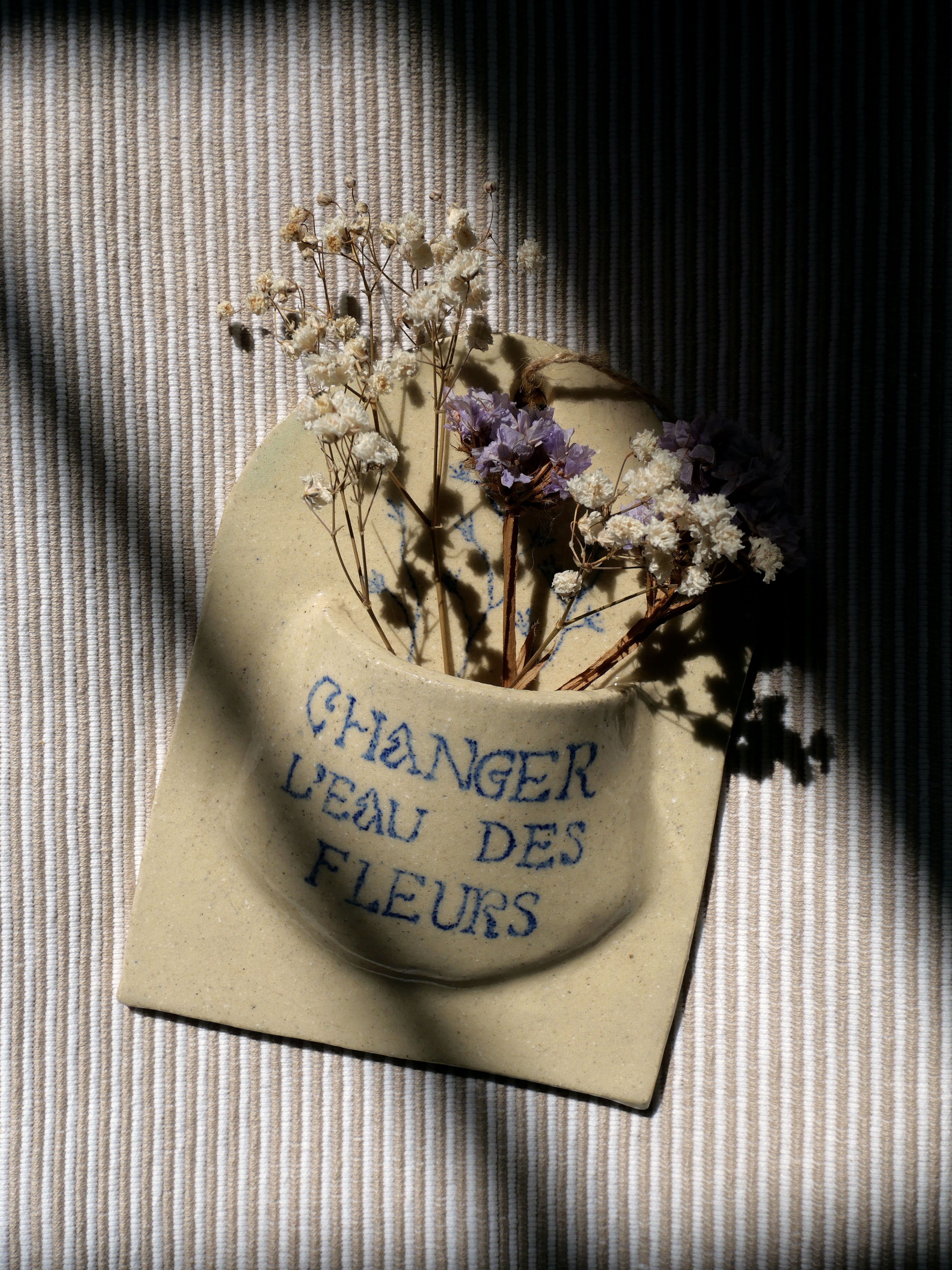 Plaque décorative soliflore "Changer l'eau des fleurs"