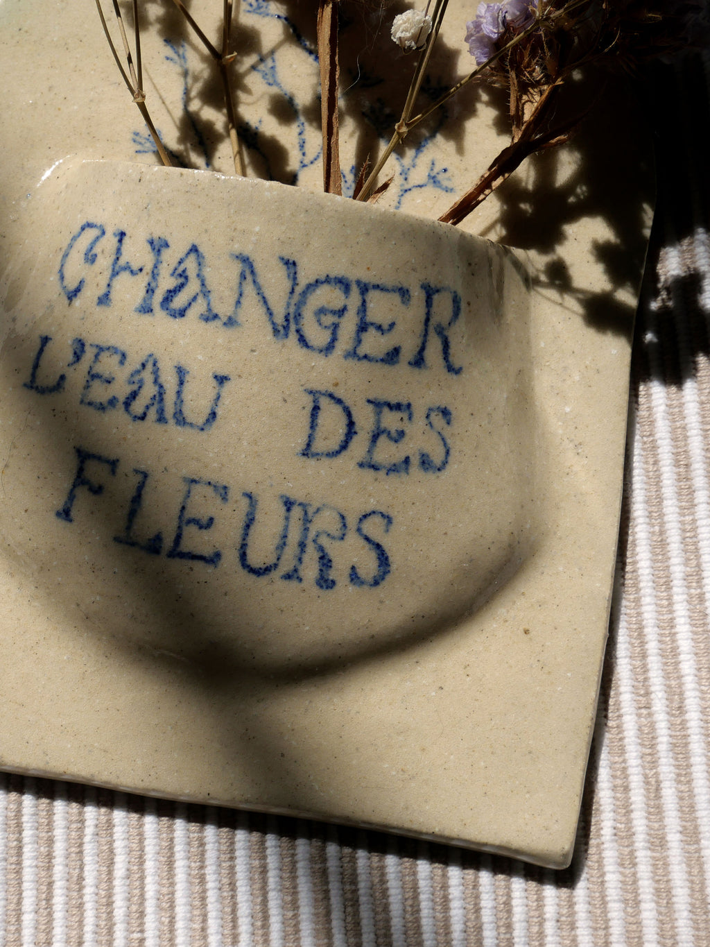 Plaque décorative soliflore "Changer l'eau des fleurs"