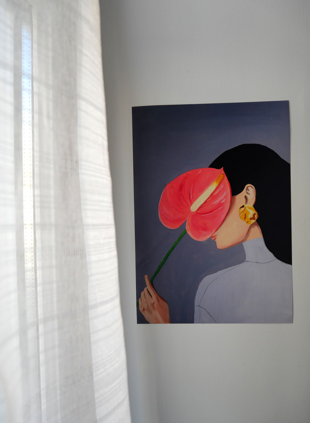 Affiche femme fleur