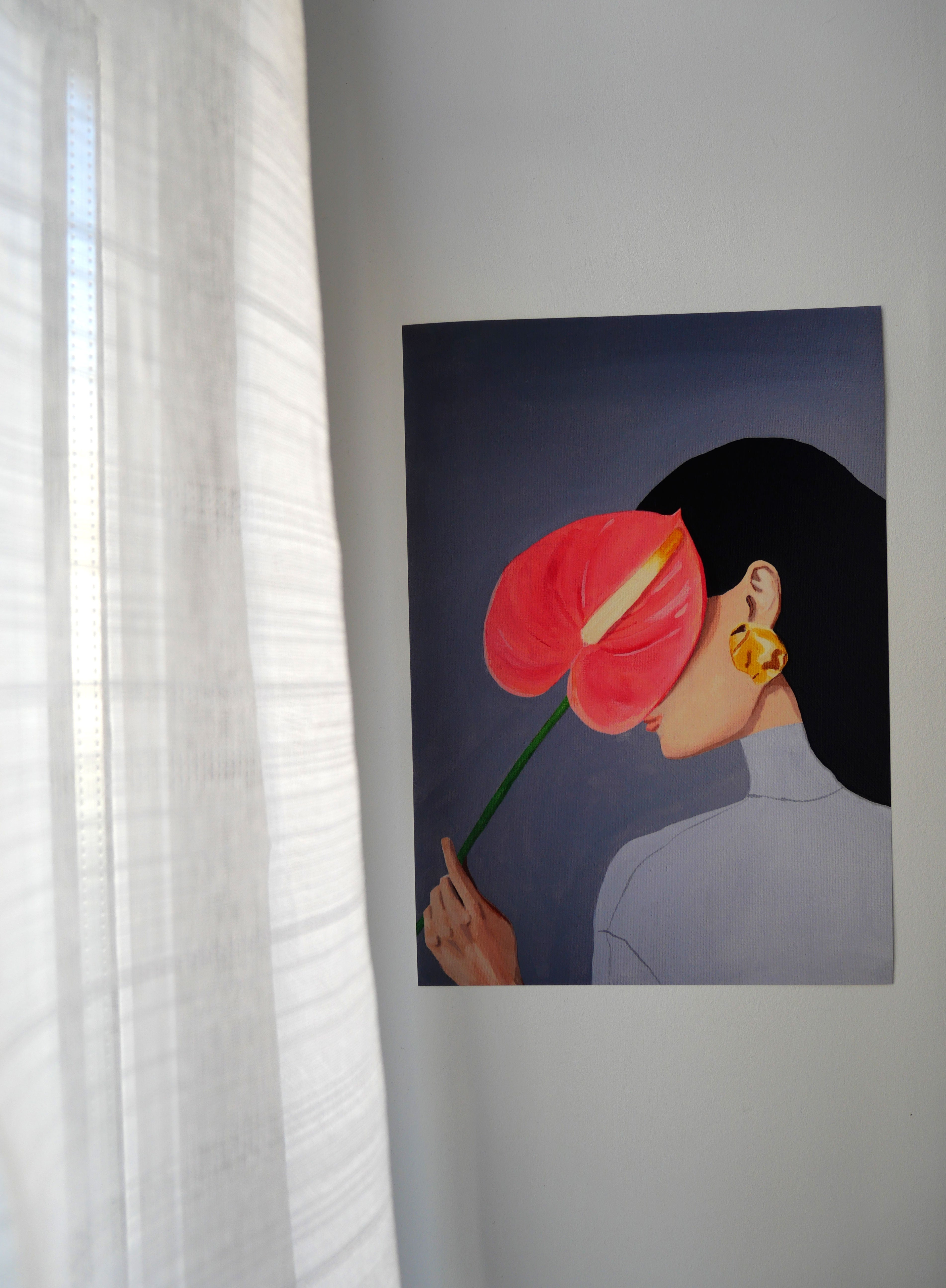 Affiche femme fleur