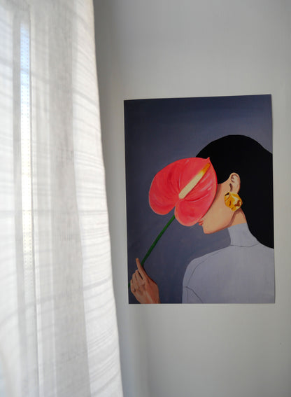 Affiche femme fleur