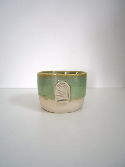 Tasse médaillon vert thé n°4